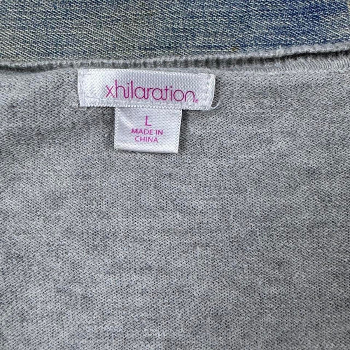 Vintage 2000’s Gray Coquette Ribbed Knit Top