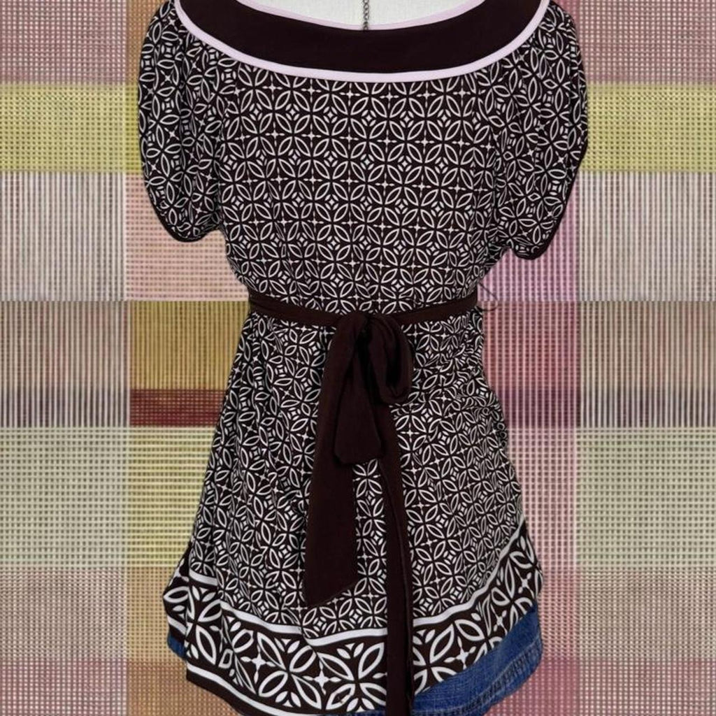 Vintage 2000’s Brown Babydoll Tie-back Top
