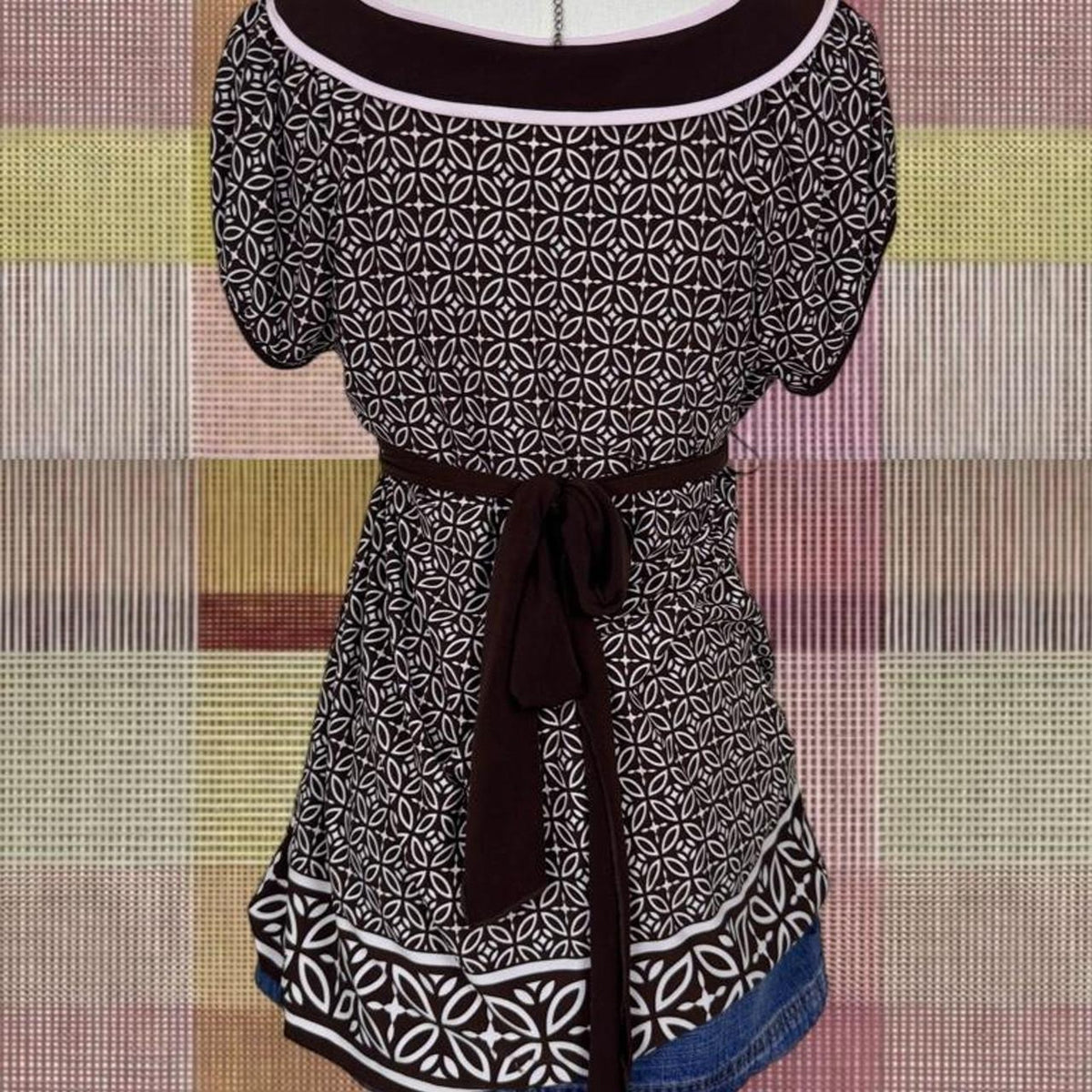 Vintage 2000’s Brown Babydoll Tie-back Top